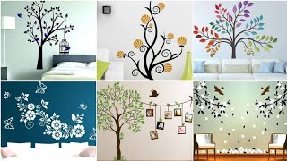 Deer and tree wall paintingLatest Tree Wall Art Painting Design Ideas  Wall Painting Tree Design [upl. by Llirred998]