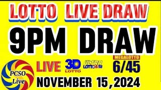 PCSO LOTTO 9PM LIVE DRAW TODAY NOVEMBER 152024 [upl. by Margaretha]