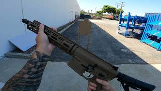 110653 EMG Falkor Phantom w Edge II Gearbox M4 Airsoft AEG Color Tan  RS3 Stock  Gun Only [upl. by Lorenzo]