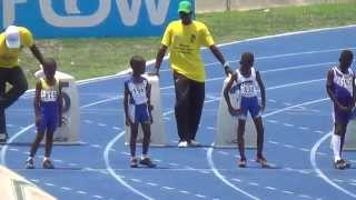 Class3 Boys 100m Pishon Haughton Emmanuel Prep Champs 2014 [upl. by Matazzoni]