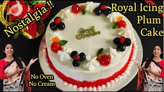 💯മിക്സിയിൽ Perfect Royal Icing Plum Cake Christmas cake Royal Icing Plum cake recipe in Malayalam [upl. by Yrokcaz]