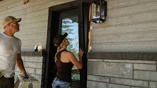 Building OUR OWN HOUSE  Finishing the EXTERIOR Composite siding milling timber frame lumber [upl. by Esineg645]