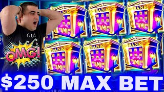 250 Max Bet Bonus amp Retrigger  MASSIVE HANDPAY JACKPOT On Piggy Bankin [upl. by Conte879]