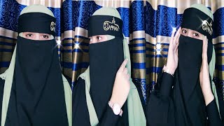 Hijab with niqab 1 part Arabian niqab tutorial Simple and Easy hijabniqab styleEmbroidery niqab [upl. by Jefferey]