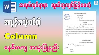 အလုပ်လုပ်ရာမှာ အလွန်အသုံးဝင်တဲ့ Column စနစ်တကျ အသုံးပြုနည်း  How to Insert Column in Microsoft Word [upl. by Atiuqahc]