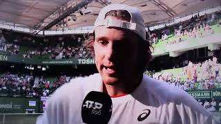 Nicolás Jarry interview after 2nd round win at 2023 Halle Terra Wortmann Open [upl. by Nic]