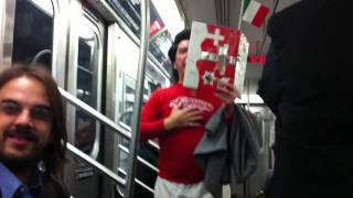 Earth Angel  Crazy man in NYC Subway Part 1 [upl. by Htebasyle879]