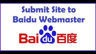 NEW Steps to Submit Site to Baidu Webmaster [upl. by Pears]