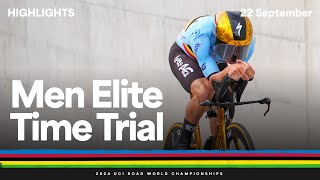 Men Elite Individual Time Trial highlights  2024 UCI Road World Championships [upl. by Anailli]