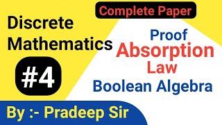 Absorption Law In Boolean Algebra  Absorption Law In Hindi  Discrete Mathematics [upl. by Ferneau540]