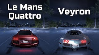 Audi Le Mans Quattro vs Bugatti Veyron  Need for Speed Carbon Drag Race [upl. by Deborah578]