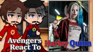 Avengers React To Harley Quinn Suicide squad  Gacha react  Full Video [upl. by Ryhpez477]