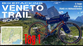 Veneto Trail solo 2023  Tag 1  Gravel Bikepacking mit Drohne [upl. by Nydia]