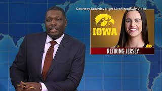 Iowa star Caitlin Clark makes surprise appearance on Saturday Night Live [upl. by Pedaiah]