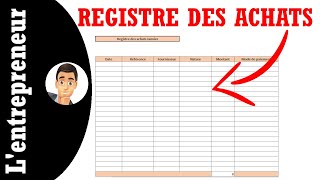 Faire un registre des achats sur Excel  modèle [upl. by Ambrogio]