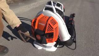 STIHL BR 800 C MAGNUM Backpack Blower with Side Start In Action [upl. by Lybis]