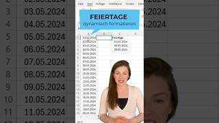 📅 FEIERTAGE dynamisch FORMATIEREN in Excel excel exceltipps exceltips effizienz microsoft [upl. by Samuela786]