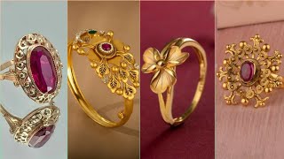 Gold Rings Designs  latest stylish gold ring design for girls 2023 [upl. by Derron]