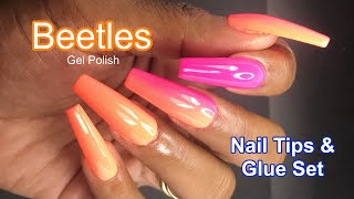 Beetles Gel Polish Nail Tips amp Glue Set Review  Dupe to Apres and Kiara Sky Gel Systems [upl. by Anitra]