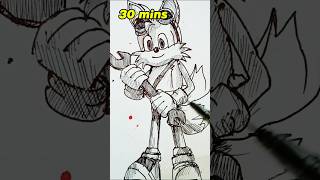 Pendrawing Tails in 10secs30secs5mins30mins 1hr2hrs drawing art shorts sonic [upl. by Stelmach]