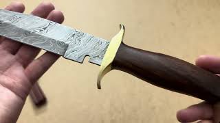 ASH HJ63 Damascus Steel Custom Handmade Hunting Bowie knife 13 inches [upl. by Gnoz835]