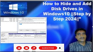 quotHow to Hide and Add Disk Drives in Windows 10  StepbyStep  2024” [upl. by Yendic]