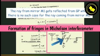 Formation of fringes in Michelson interferometer Part 2 [upl. by Witt]