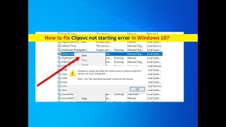 clipsvc not starting fix error 126💜💜 [upl. by Higgins]