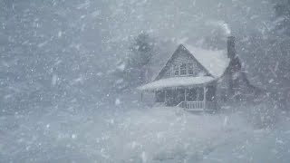 Schneesturm Vor Dem Holzhaus  Hilft Ihnen Gut Zu Schlafen Das Weiße Rauschen Der Natur [upl. by Lemuela]