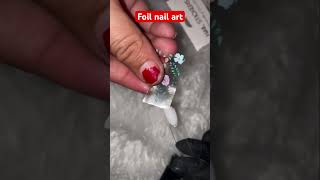 Foil nail artnailstyle nailtutorial like subscribe Nailstech41 [upl. by Parthen891]