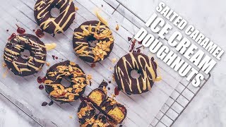 SALTED CARAMEL ICE CREAM DOUGHNUTS [upl. by Bratton]