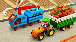 Diy tractor mini Bulldozer to making concrete road  Construction Vehicles Road Roller 70 [upl. by Derby208]