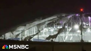 Wind from Hurricane Milton tears apart roof of Tampas Tropicana Field [upl. by Airoled]