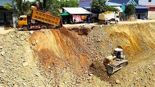 Great Team Work Experience Skill Operator Processing With Excavators Bulldozers And Dump Truck [upl. by Luht926]