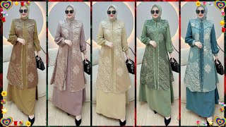 trend busana gamis hijab muslimah terbaru abaya muslimah spesial lebaran trend busana viral 2024 [upl. by Smith614]