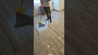 Top Notch Finish Removing grout of porcelain plank floor [upl. by Adnohsat310]