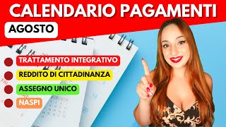 PAGAMENTI AGOSTO 2023 💰 RDC IN ANTICIPO 💳NASPI 🗓️ ASSEGNO UNICO 👨‍👩‍👦EX BONUS RENZI 💲 [upl. by Ailel20]