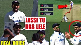 Virat Kohli Brilliant Captaincy takes DRS call caught on Stumps Mic during Ind vs Aus 1st Test BGT [upl. by Hoj]