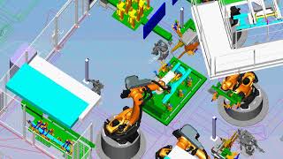 Process Simulate  Kuka Robot  Porsche Cajun Project [upl. by Ahsemal574]