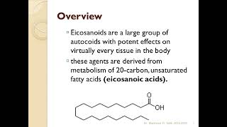 Lecture 7 Prostaglandins 1 [upl. by Autumn671]