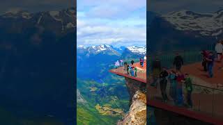 Viewpoint on Mount Dalsnibba Norway 🇳🇴 nature youtubeshorts [upl. by Alanah846]