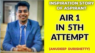 GOT AIR 1 IN 5TH ATTEMPT ❤💯  aspirants viral motivation iit trending upsc upscmotivation [upl. by Ahtennek]