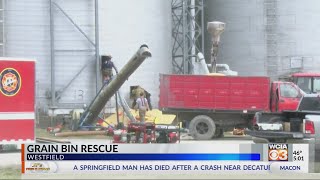 UPDATE Man transported on helicopter after grain bin rescue near Westfield [upl. by Mcknight]