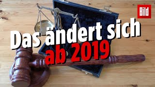 Neue Gesetze Das ändert sich 2019 [upl. by Ramsden668]