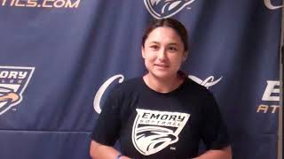 Cassie Baca Talks Emory Softball [upl. by Sharl]