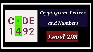 Cryptogram Level 298 Letters and Numbers [upl. by Nyer]