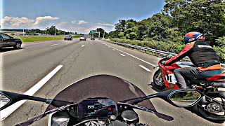 Highway cruise Ducati V4r Bmw S1000rr [upl. by Brigit866]