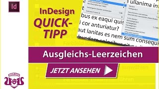 AusgleichsLeerzeichen  InDesign QUICKTIPP [upl. by Clementina684]