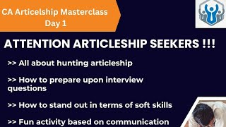 Articleship Masterclass Day 1  Articleship Guidance  My Student Club [upl. by Letrice430]