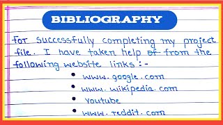 BIBLIOGRAPHY  How To Write ✍️ Bibliography In English  Bibliography For Project File [upl. by Kettie329]